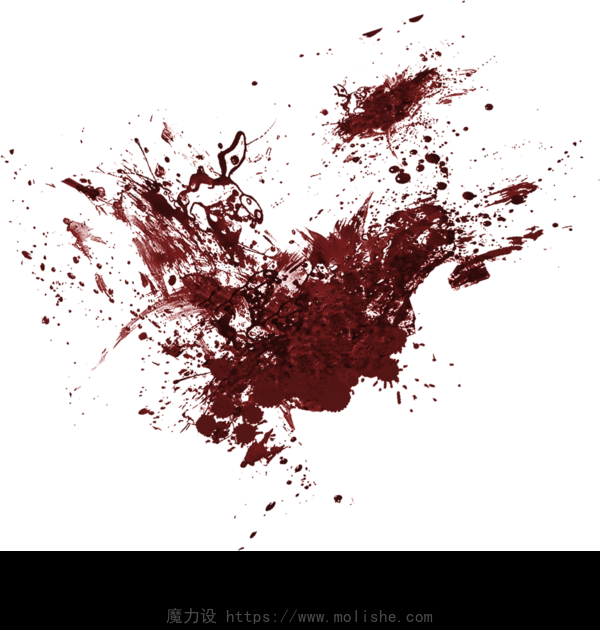 红色血迹图案免抠png喷溅透明图层素材